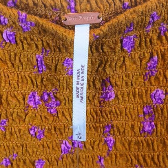 Free People Marigold top  in Golden combo size large - Picture 7 of 9